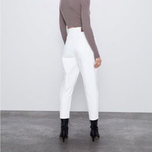 Zara White Barrel Jeans Petit US0 / 32 / XS NWT